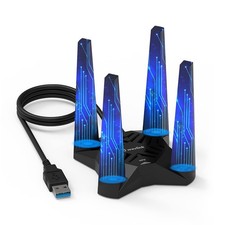USB WiFi 6 Adapter AX1800 for Desktop PC, Dual Band, 4 Antennas, WPA3, Windows 1