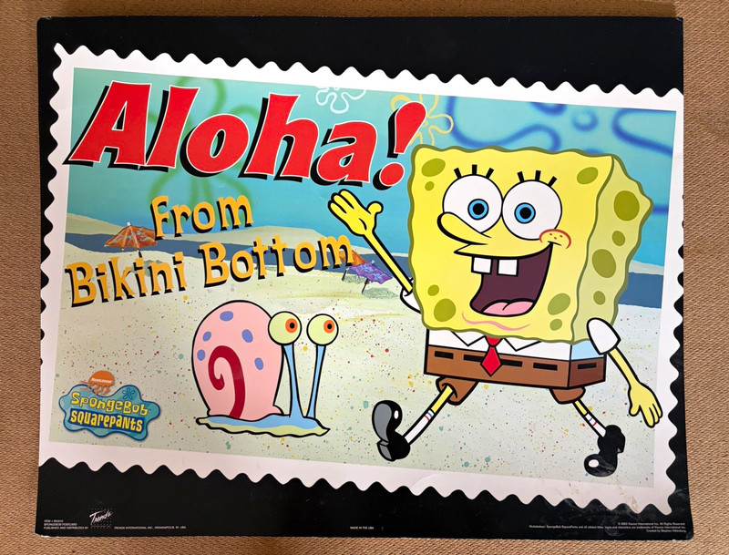 SpongeBob SquarePants Aloha! From Bikini Bottom Poster 2003 Small Paper