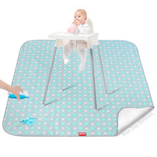 Splat Mat for under High Chair Mat, 42X46 Inch, Mealtime Baby Splat Mat for Art/