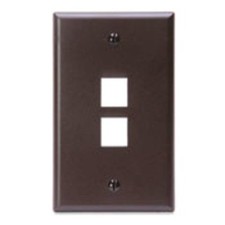 3PC Leviton 41080-2BP Wallplate, Quickport, 2-Port, 1-Gang, Brown