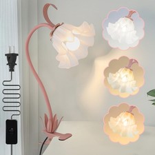 Flower Desk Lamp,LED Reading Light 360 Rotation Clip on Lamps,Vintage Flower ...