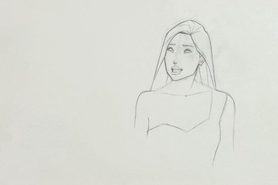 Original Disney 1995 Pocahontas Production Drawing of Pocahontas