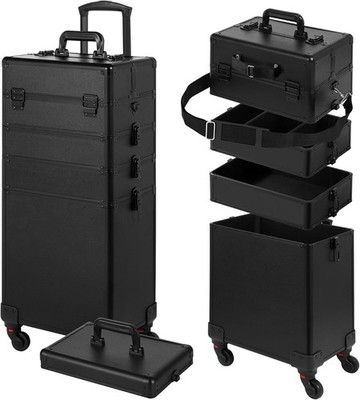 Somduy Rolling Makeup Case 5 in 1 Cosmetology Case on Wheels