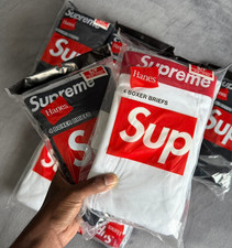 NEW Supreme x Hanes Boxer Briefs 4 pack White/Black Size M - L - X-LARGE