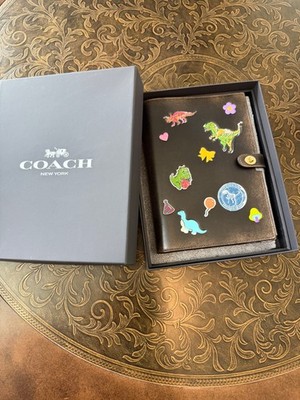 NEW COACH Rexy 10th Birthday Notebook In Loved Leather With Sticker Print, CEG43
