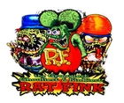 VINTAGE RATFINK W/ 2 MONSTERS ED ROTH PORCELAIN METAL RAT FINK GASOLINE OIL SIGN