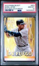 2013 Panini select en fuego En fuego-gold prizm DEREK JETER /25 PSA 10 #EF3