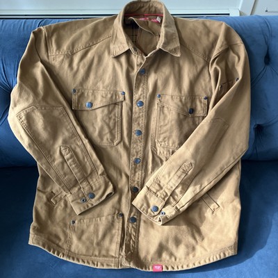 Red Kap Shirt Jacket Mens XL Brown Canvas Mimix Technology Heavy