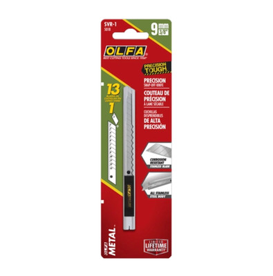 Olfa Silver SVR-1 5018 Precision Snap-Off Knife 9mm 3/8'' New in Box