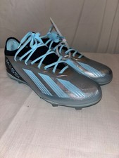 Adidas Boys X Crazyfast Messi.1 FG Soccer Cleats Kids 3.5 Silver Met/Bliss Blue