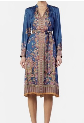 NWT - Current Air Women's Navy Border Print Long Sleeve Dress, Size XS