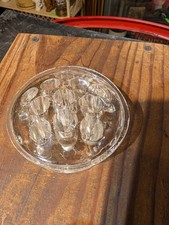 Vintage Original Depression Clear Glass 11 Hole Flower Frog NICE ONE 