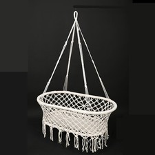 Baby Hammock Swing Foldable Portable Cradle Natural Woven Basket Bed