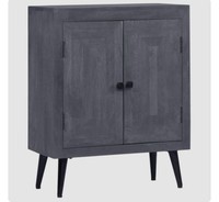 Brand New vidaXL Solid Mango Wood Sideboard Cabinet 60x30x76cm Grey 2 Door