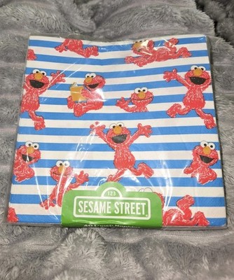 SESAME STREET Napkins Party Blue Striped Elmo 40 ct.  NEW IN PACKAGE!!