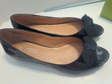 Womens Mootsies Tootsies black slip on shoes bow accents size 8 M preowned