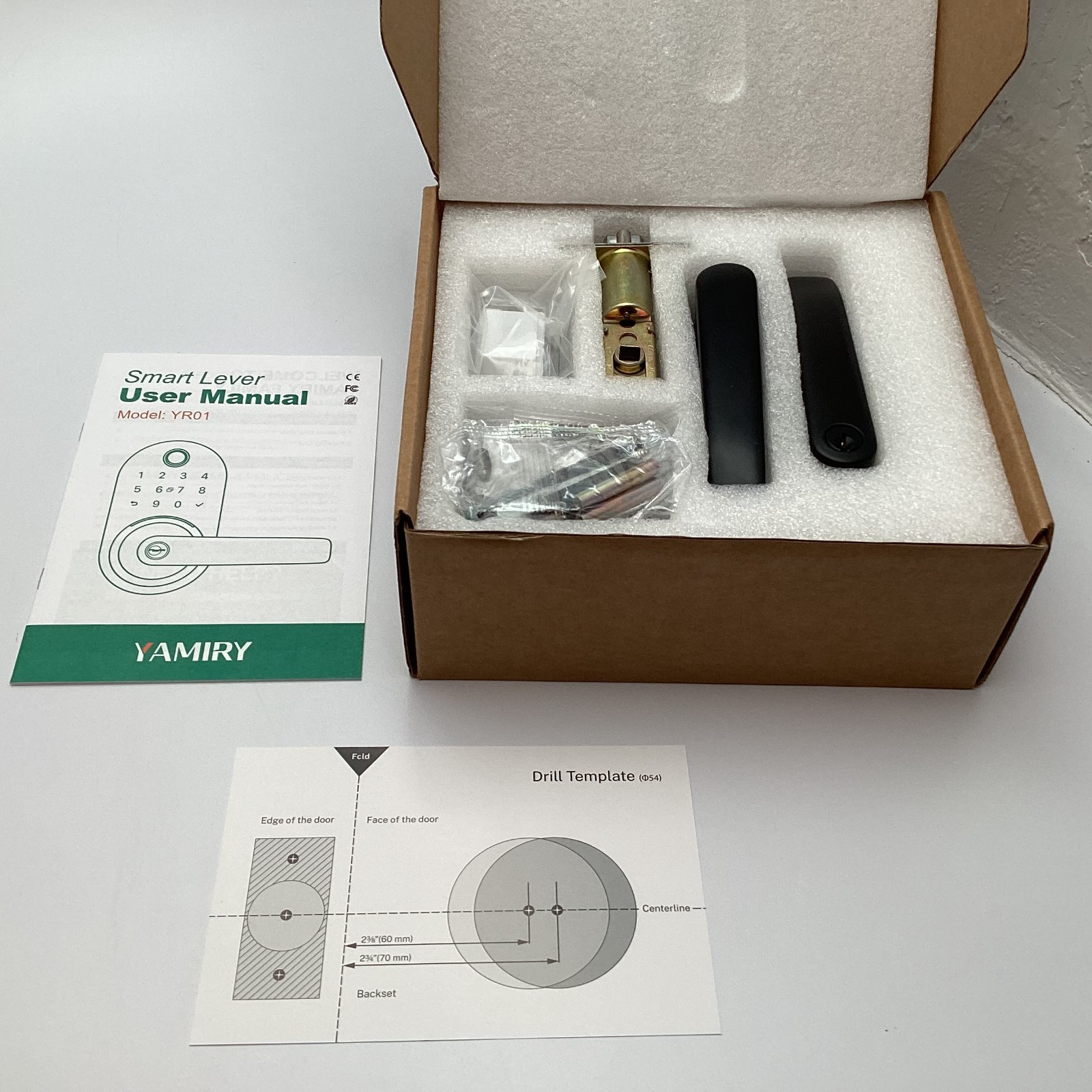 YAMIRY YR01 Smart Lever Door Lock Keyless Entry with Fingerprint and Keypad