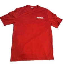 HEB MAKING LIVES BETTER Since 1905 Red Small Graphic Print Employee Work Shirt