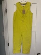 Mini Boden Jumpsuit Button Up Size 7-8 Corn Yellow Lightweight Corduroy NEW 