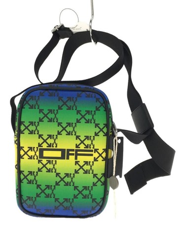 OFF-WHITE SHOULDER BAG MONOGRAM CROSSBODY COLOR PVC Green TOTAL PATTERN Used