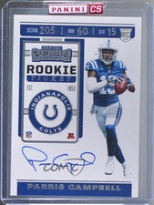 2019 Panini Contenders Rookie Ticket RPS Parris Campbell #117 Auto 7i2