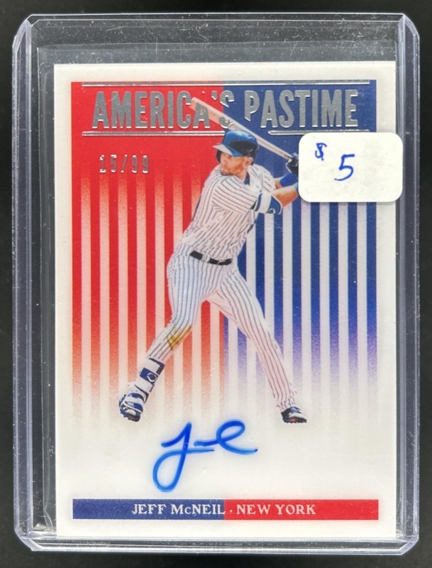2019 Chronicles Jeff McNeil America's Pastime Auto Autograph Rookie RC #/99 Mets