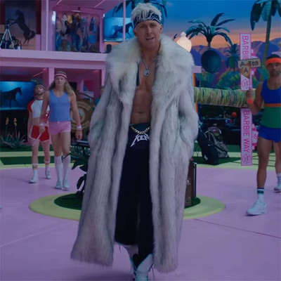 Ryan Gosling Ken White Faux Fur Coat | Barbie Movie Inspired Cosplay Ken Fur