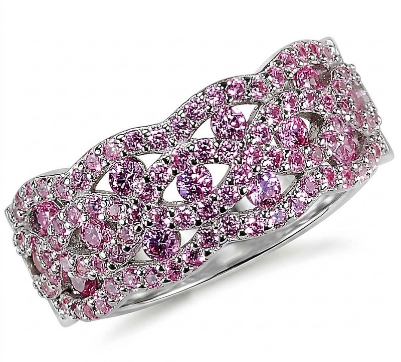 2CT Heat Treated Pink Topaz 925 Sterling Silver Ring Jewelry Sz 8 PC13-7