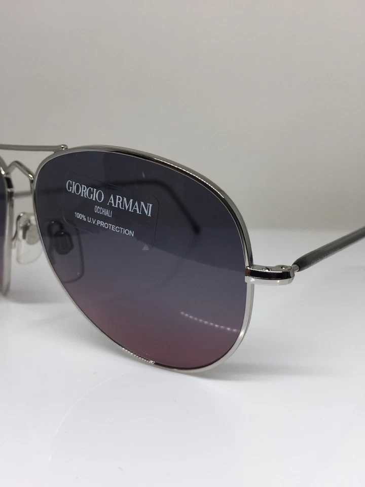 Óculos de sol vintage Giorgio Armani GA 615 aviador pequeno C. lentes degradê prata - Imagem 2 de 4