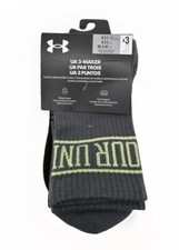 UNDER ARMOUR UA 3-MAKER CUSHIONED YOUTH 3 PAIR PACK MID CREW SOCKS 4.5-7