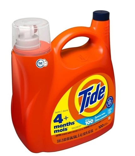 Detergente liquido per bucato Tide, brezza pulita, 100 carichi, 132 fl oz, compatibile HE - Foto 3 di 10