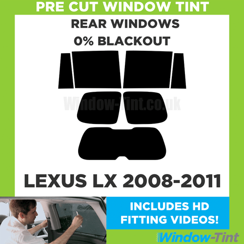 For Lexus LX 2008-2011 Pre Cut Window Tint Rear 0% Blackout Film - Picture 1 of 10