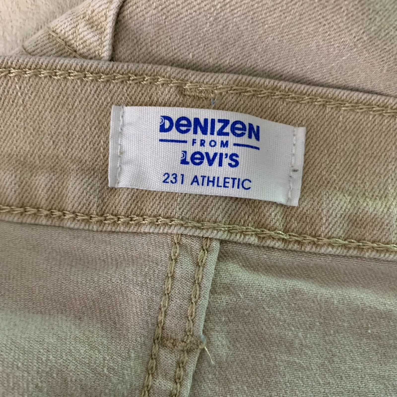 Levis Denizen 231 Athletic Fit Denim Jeans 30 Tan Tapered 5 Pocket