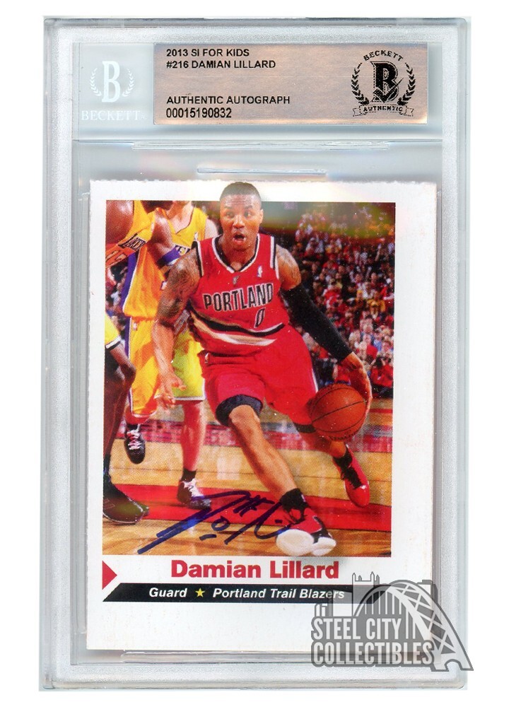 Damian Lillard Autographed Signed 2013 SI For Kids Card #216 BAS 