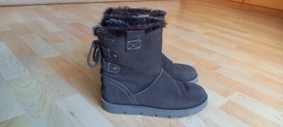 TAMARIS DUO- TEX Damen Winterstiefel Stiefel Boots Gr. 40 Leder Grau TOP!