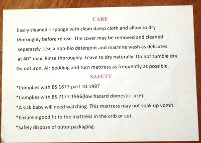 ALLERGENIC MATTRESS MAMAS PAPAS COTS SIZE 300 COT FOAM - Main Image