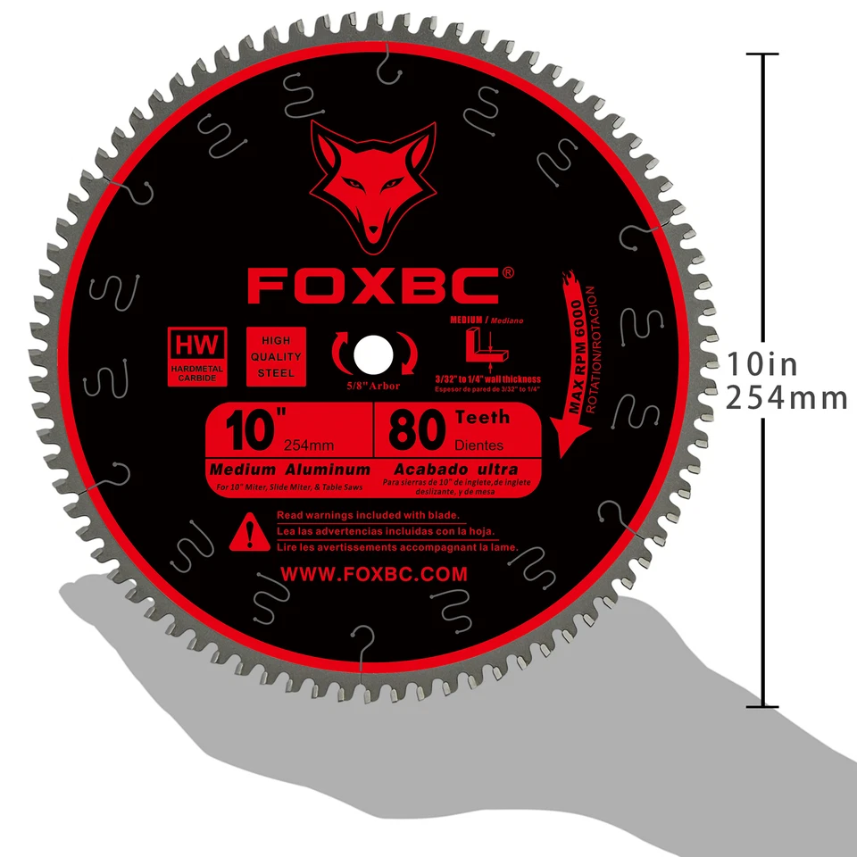 10-Inch Saw Blade 80-Tooth TCG for Aluminum and Non-Ferrous Metal Cutting  - Image 3 of 4