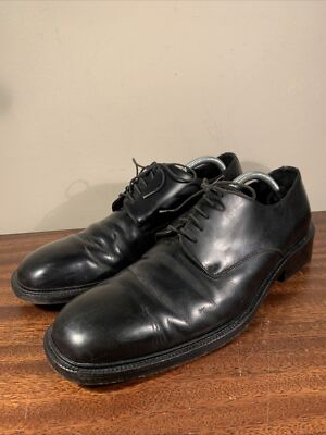 GUCCI Black Leather Dress Driving Lace Up Loafers Mens Size  display picture 3