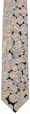 Museum Artifacts Silk Tie Unique vintage autographed baseballs 1902-1939 - NWOT