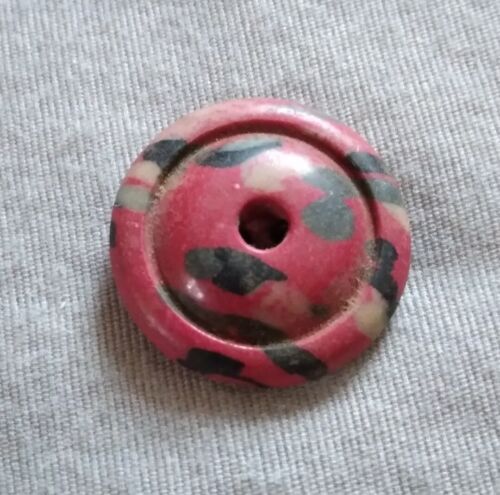 Antique Multi Colored Composition Whistle Button. - Picture 1 of 12