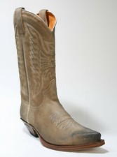 2073 Sendra Boots Stivali Cowboy Serraje Naturale Usado con Guardolo IN Pelle