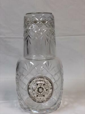 925 Sterling Silver Square Glass Wine Bottle Whiskey Decanter.