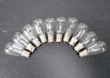 (10 Pcs) - CLEAR LAMP LIGHT BULB - 6S6 130V 6W S6 Clear E12 Base (NEW )