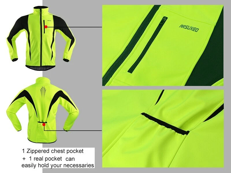 Мужская зимняя велосипедная куртка, велосипедные майки, для горного велосипеда, ветрозащитная, водонепроницаемая, с мягкой подкладкой, пальто - Изображение 4 из 4