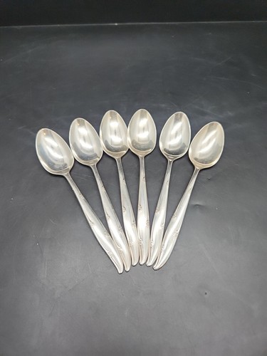 Vintage Oneida Carousel Community Silver Plated 14cm Tea Spoons X 6