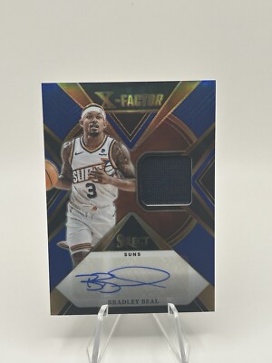 Bradley Beal 2023-24 Select Blue Prizm X-Factor Game Used Patch Auto /49 Suns
