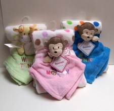 Baby Infant Lovey Blanket Gift Set Security Blanket  Plush Throw Giraffe Monkey