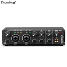 Audio Interface Depusheng MD22 USB 3.0 Sound Card with Monitoring Live Recording
