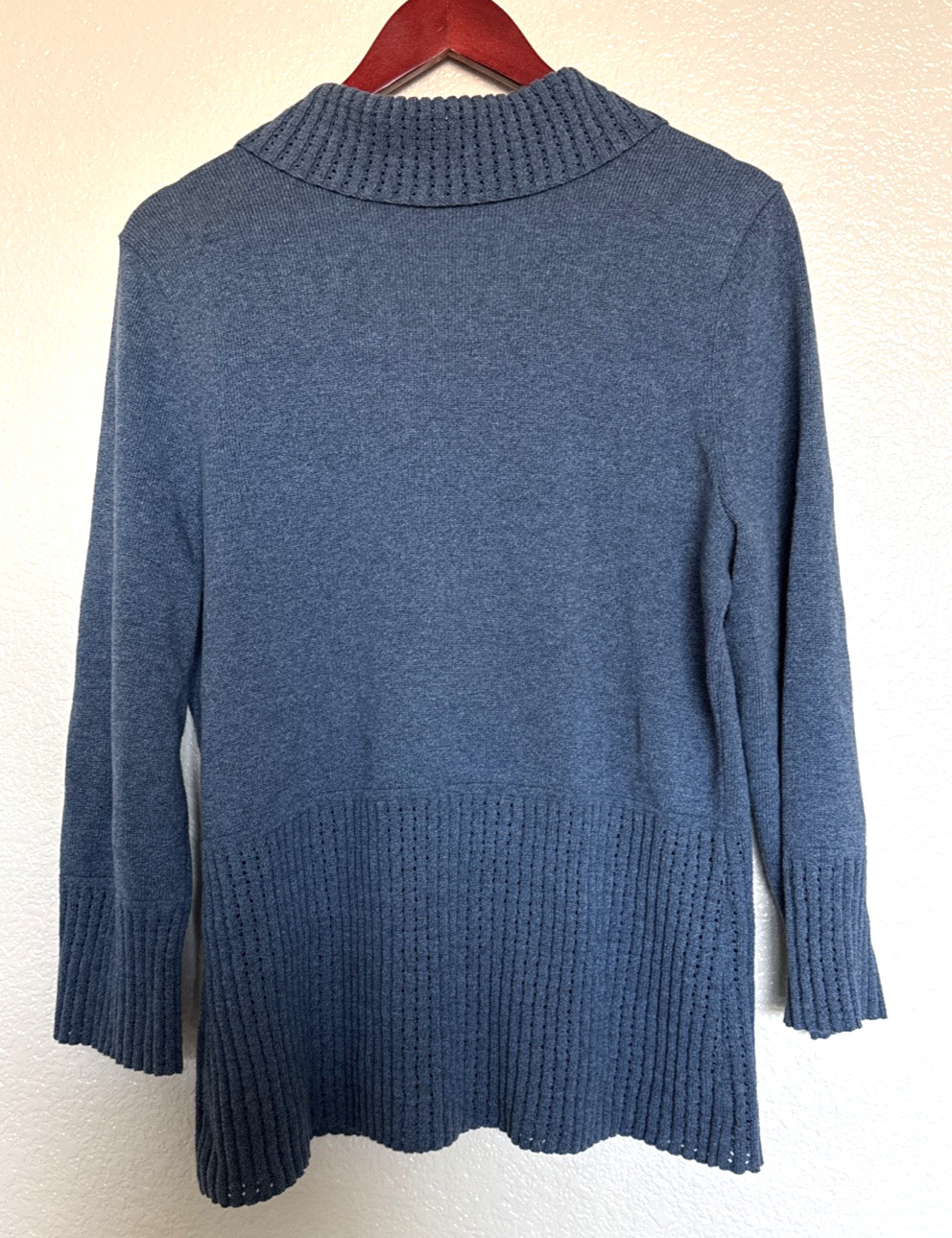 Woman’s Pendleton Large Knit Collared spring Blue… - image 7