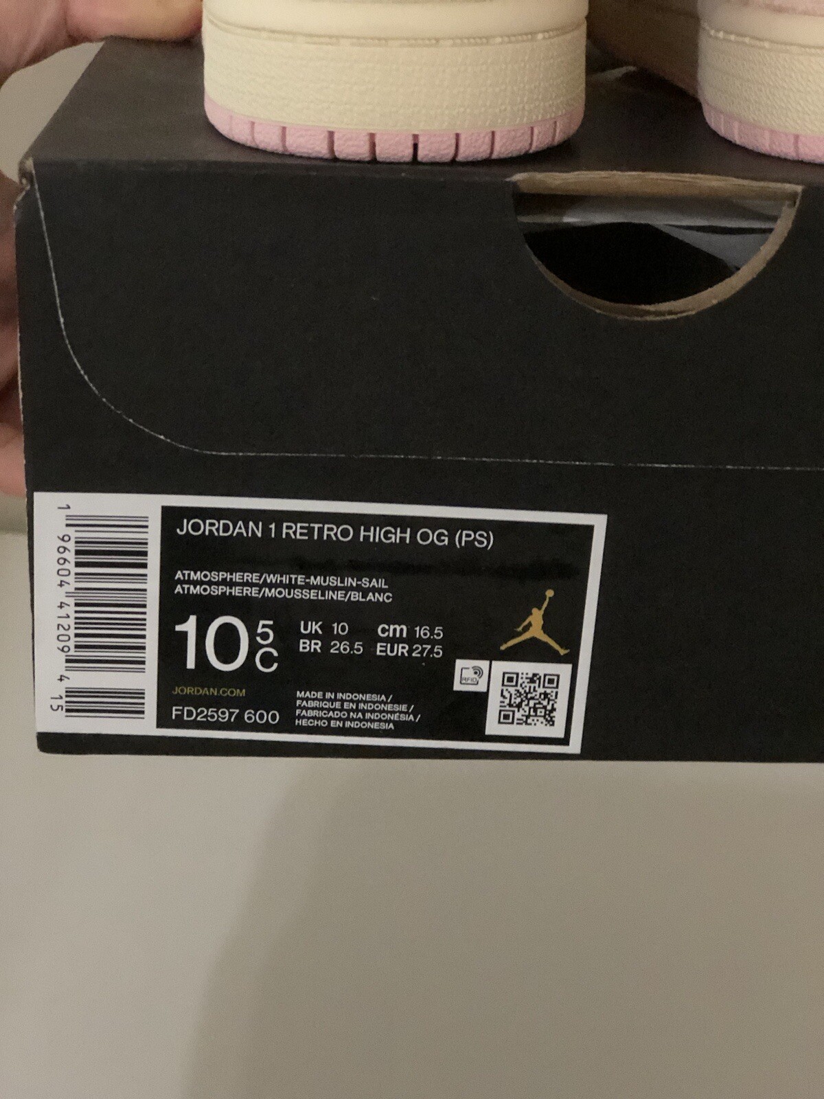 Nike Air Jordan 1 Retro High OG Washed Pink PS Size 10.5C FD2597-600🔒🔴